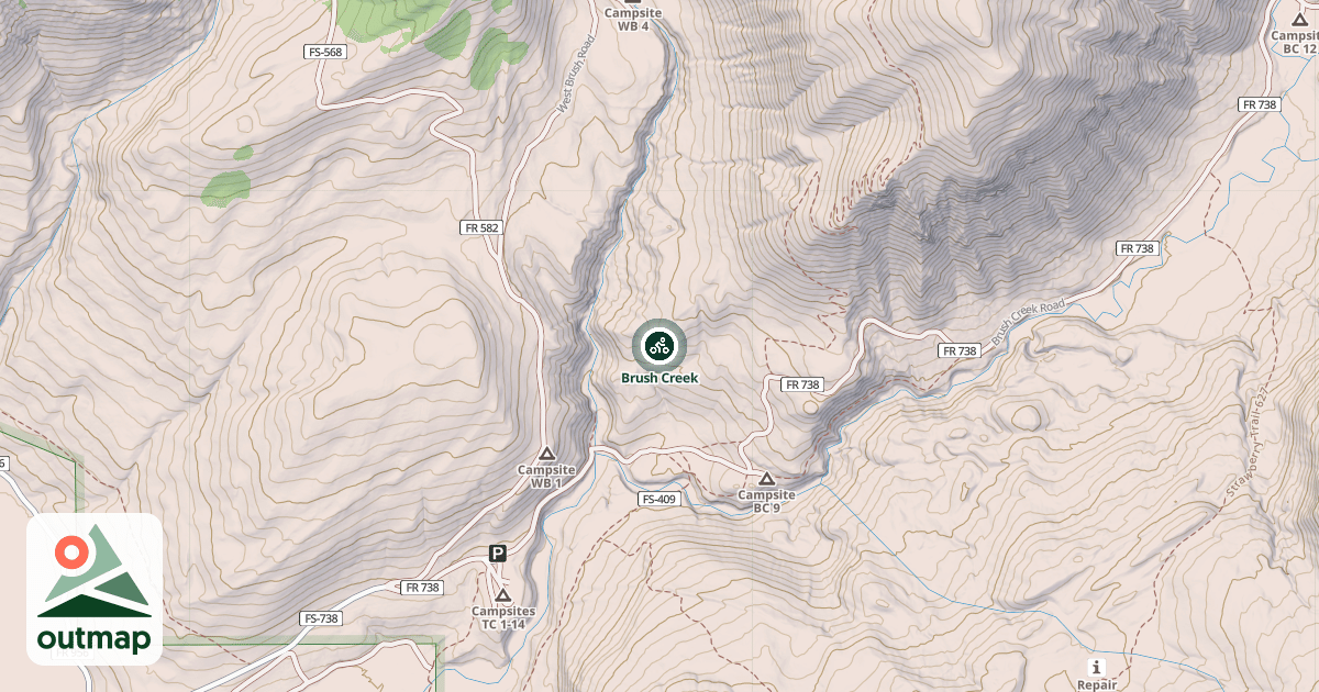 Map of Brush Creek