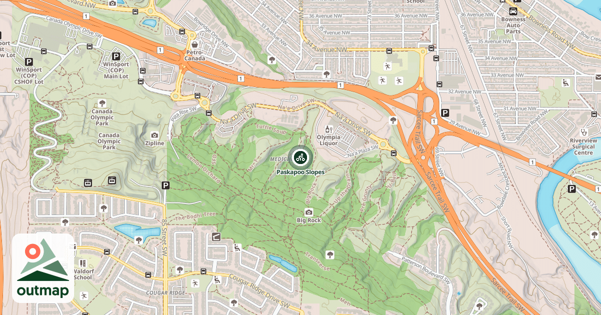 Map of Paskapoo Slopes