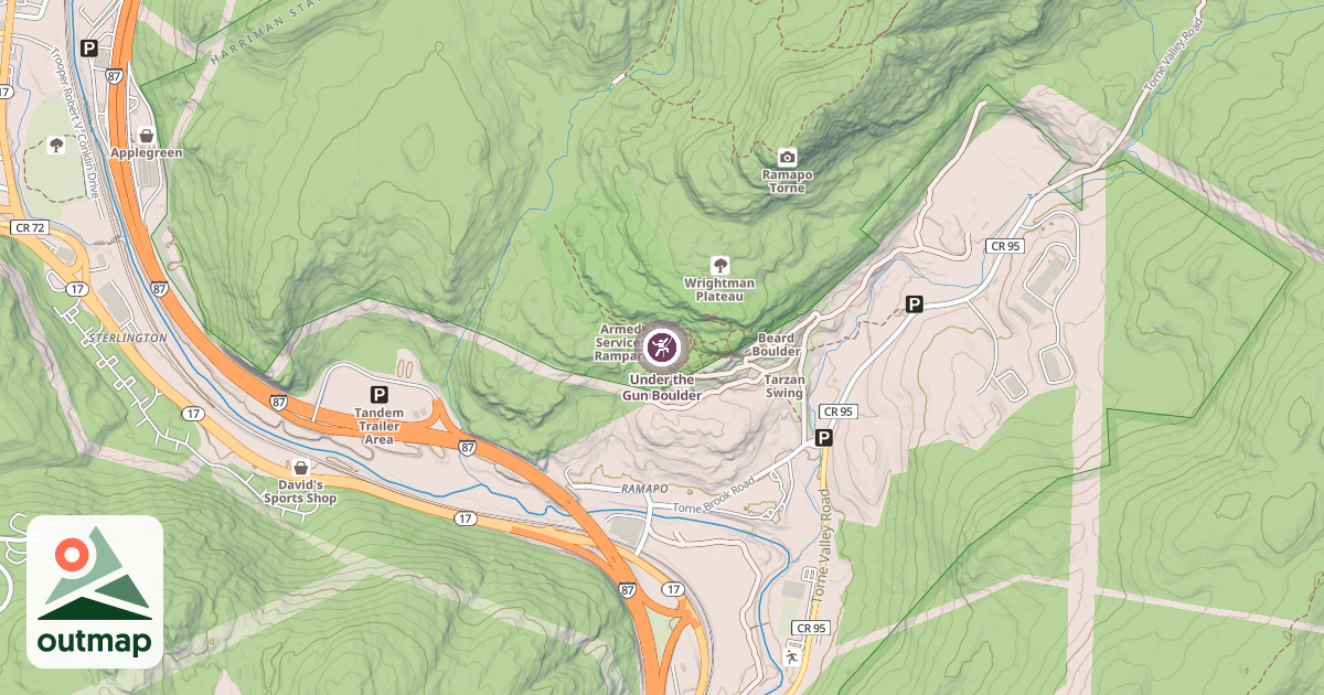 Map of Under the Gun Boulder