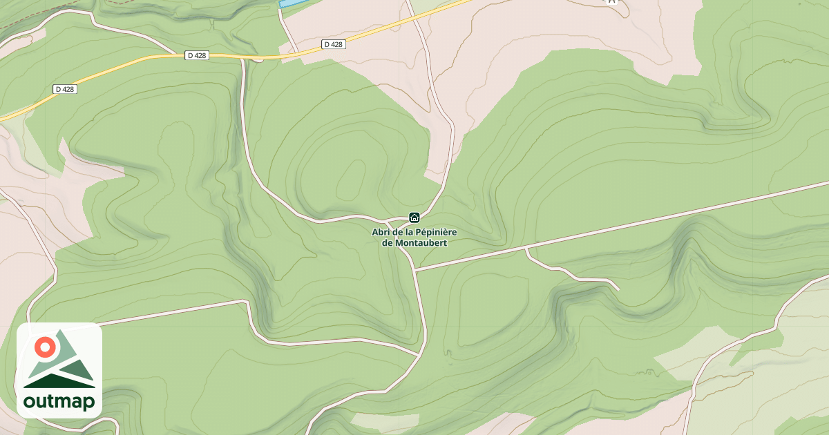 Map of Abri de la Pépinière de Montaubert