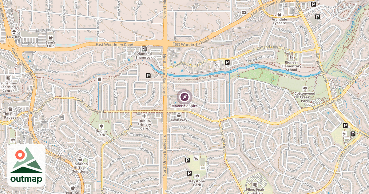Map of Maverick Spire