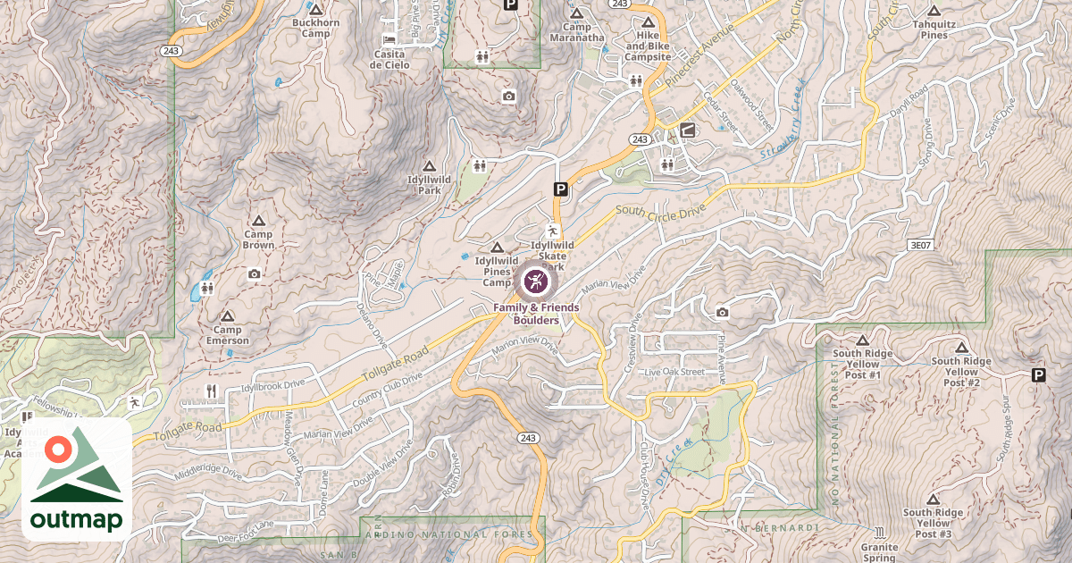 Map of Family & Friends Boulders