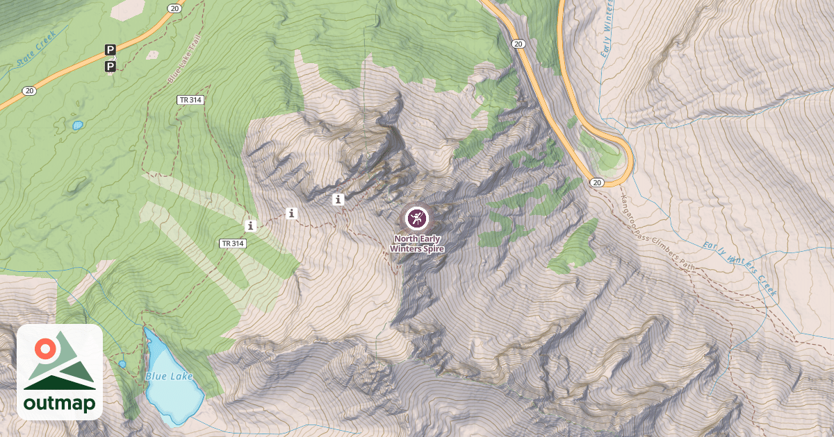 Map of North Early Winters Spire