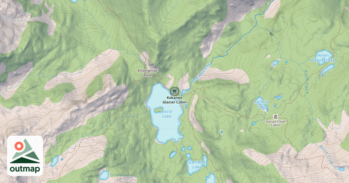 Map of Kokanee Glacier Cabin