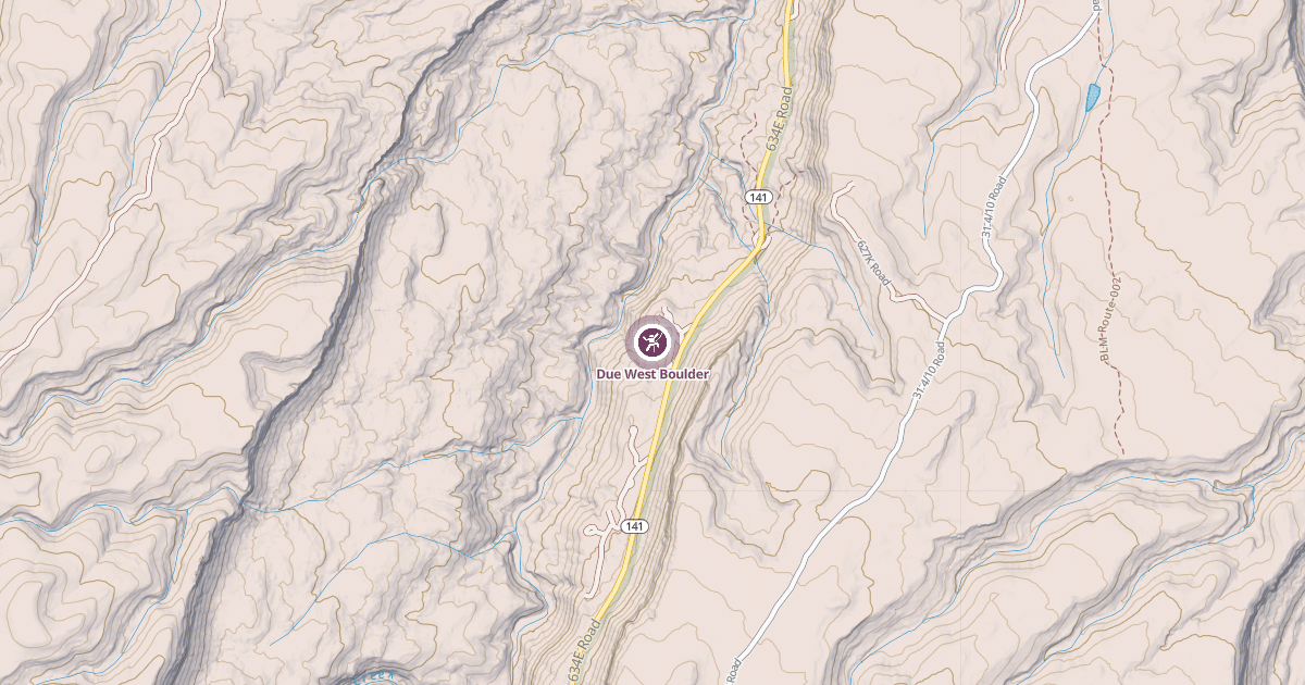Map preview of Due West Boulder