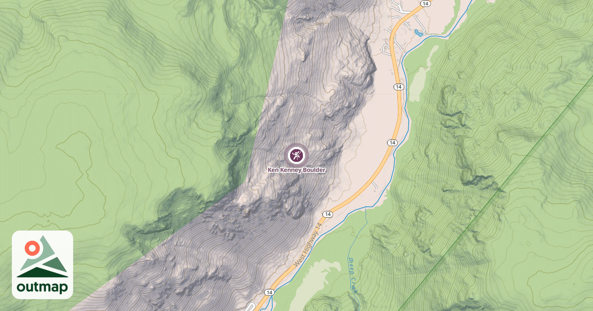 Map of Ken Kenney Boulder