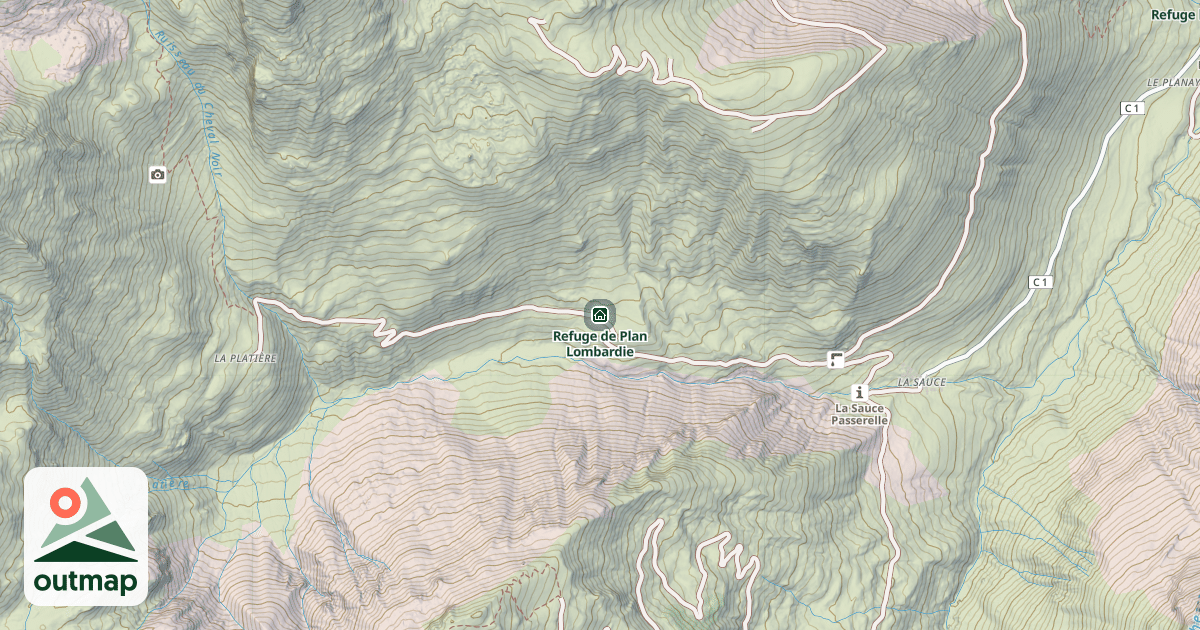Map of Refuge de Plan Lombardie