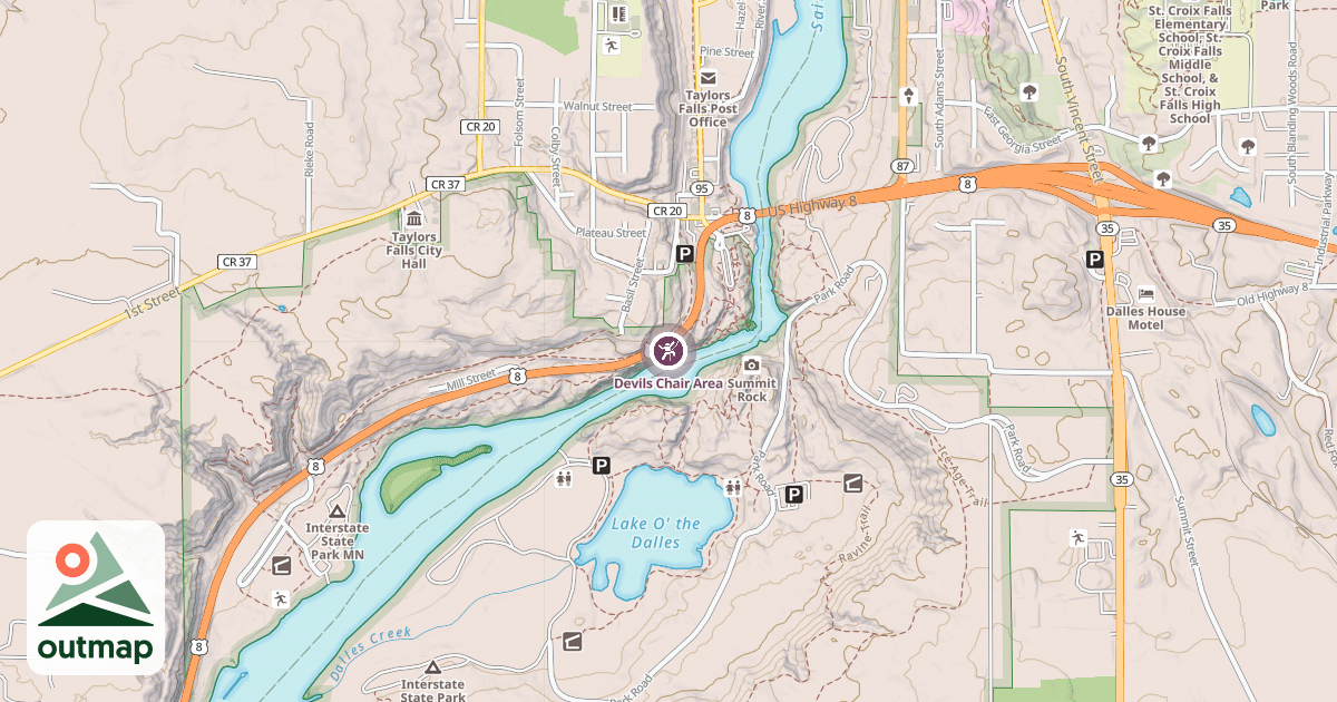 Map of Devils Chair Area