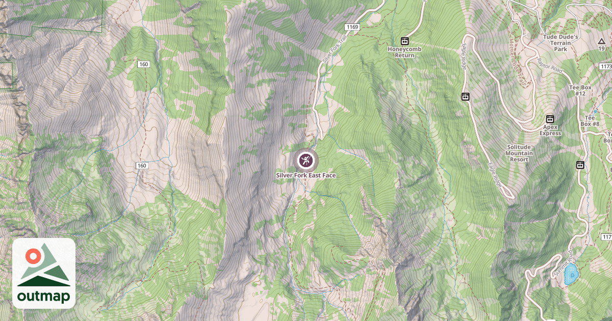 Map of Silver Fork East Face