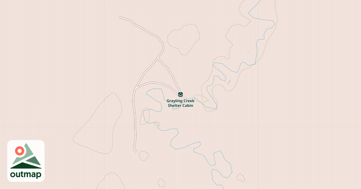 Map of Grayling Creek Shelter Cabin