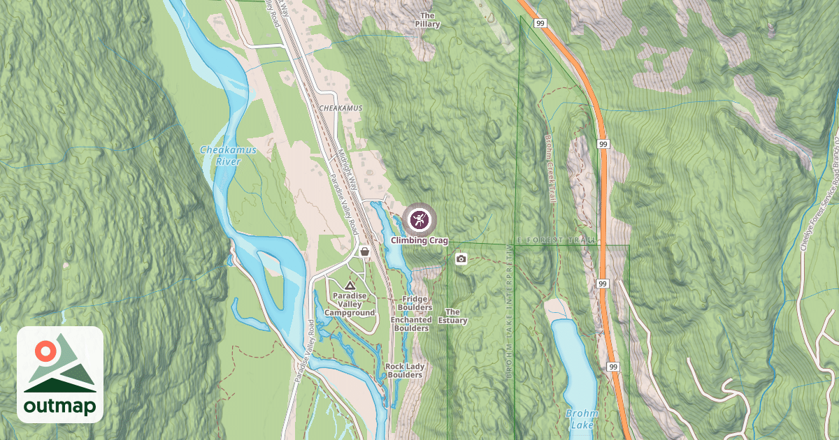 Map of Climbing Crag