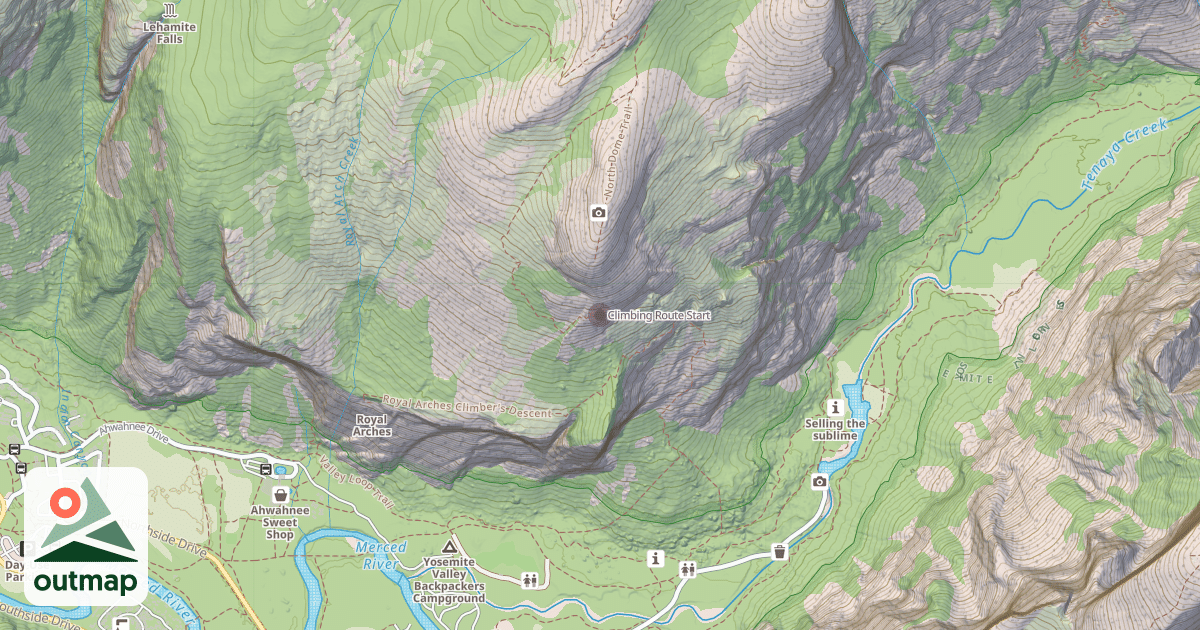 Map of Climbing Route Start