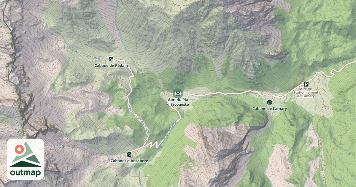 Map of Abri du Pla d'Escoueste