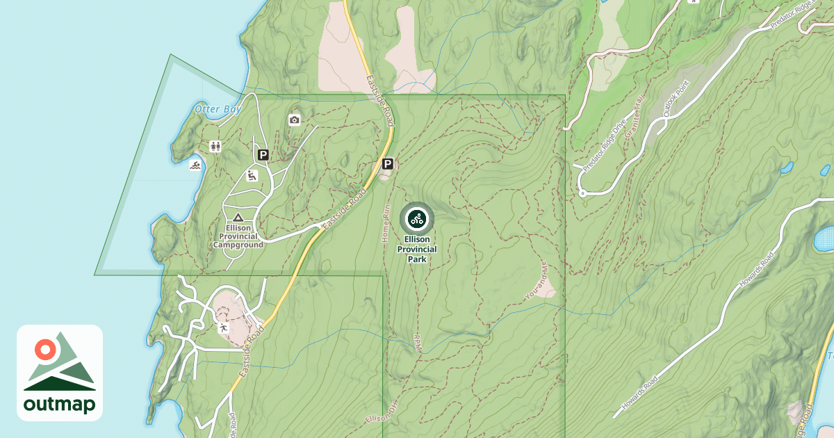 Map of Ellison Provincial Park