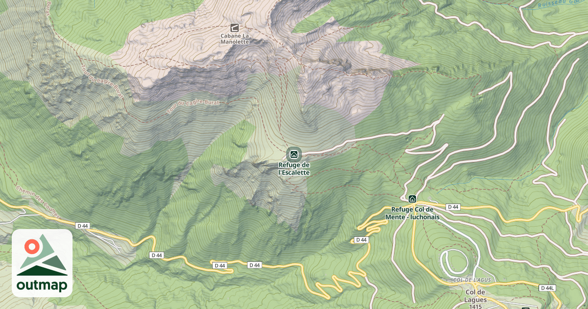 Map of Refuge de l'Escalette