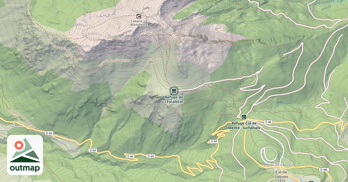 Map of Refuge de l'Escalette