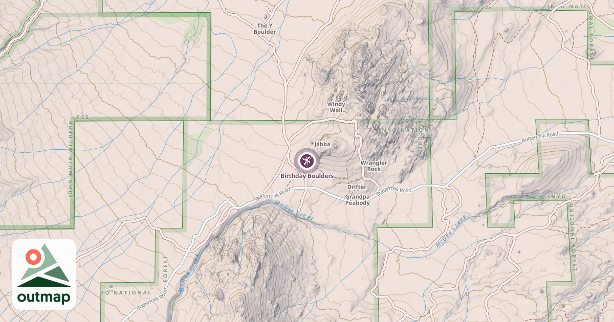 Map of Birthday Boulders