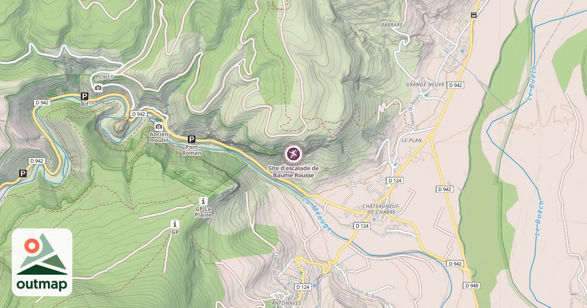 Map of Site d'escalade de Baume Rousse