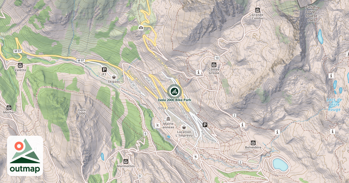 Map of Isola 2000 Bike Park