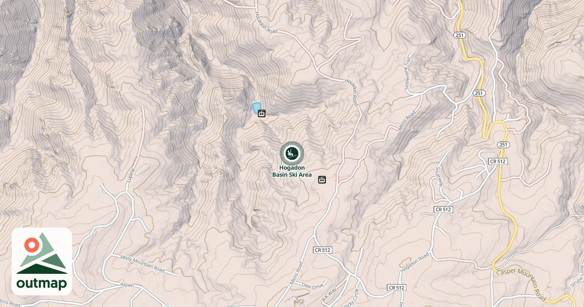 Map of Hogadon Basin Ski Area