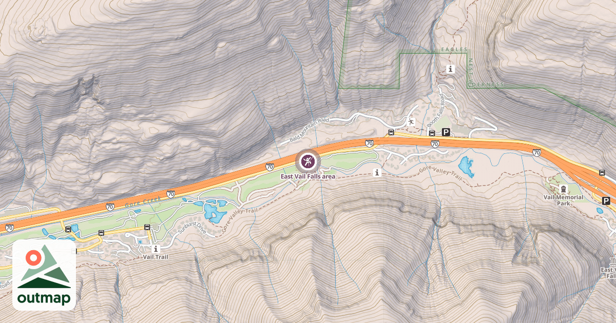 Map of East Vail Falls area