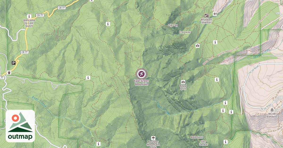 Map of East Green Mountain