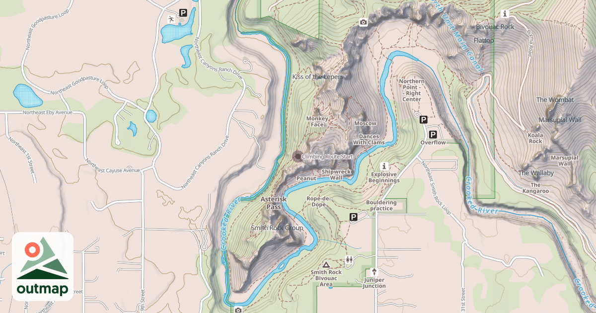 Map of Climbing Route Start
