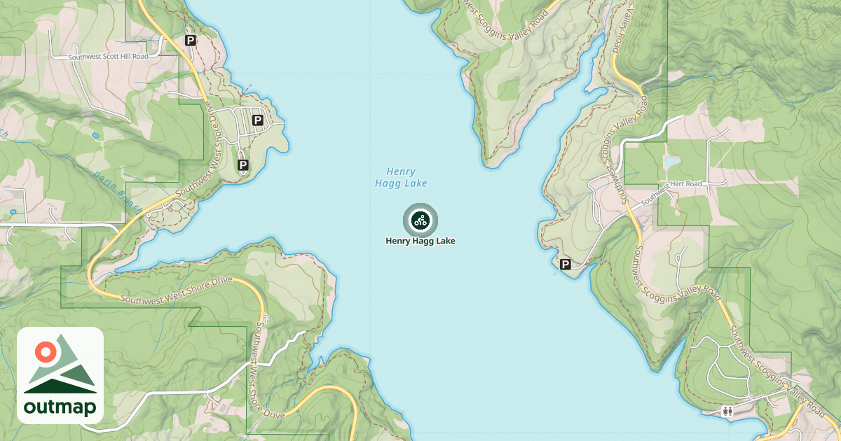 Map of Henry Hagg Lake