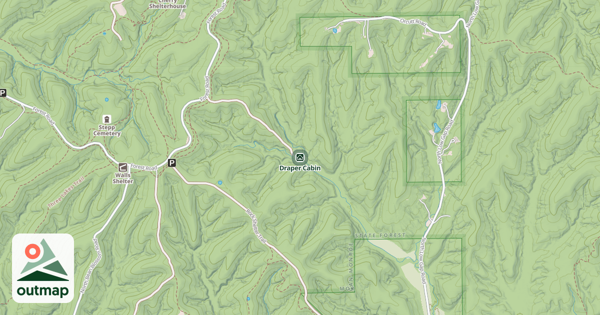 Map of Draper Cabin