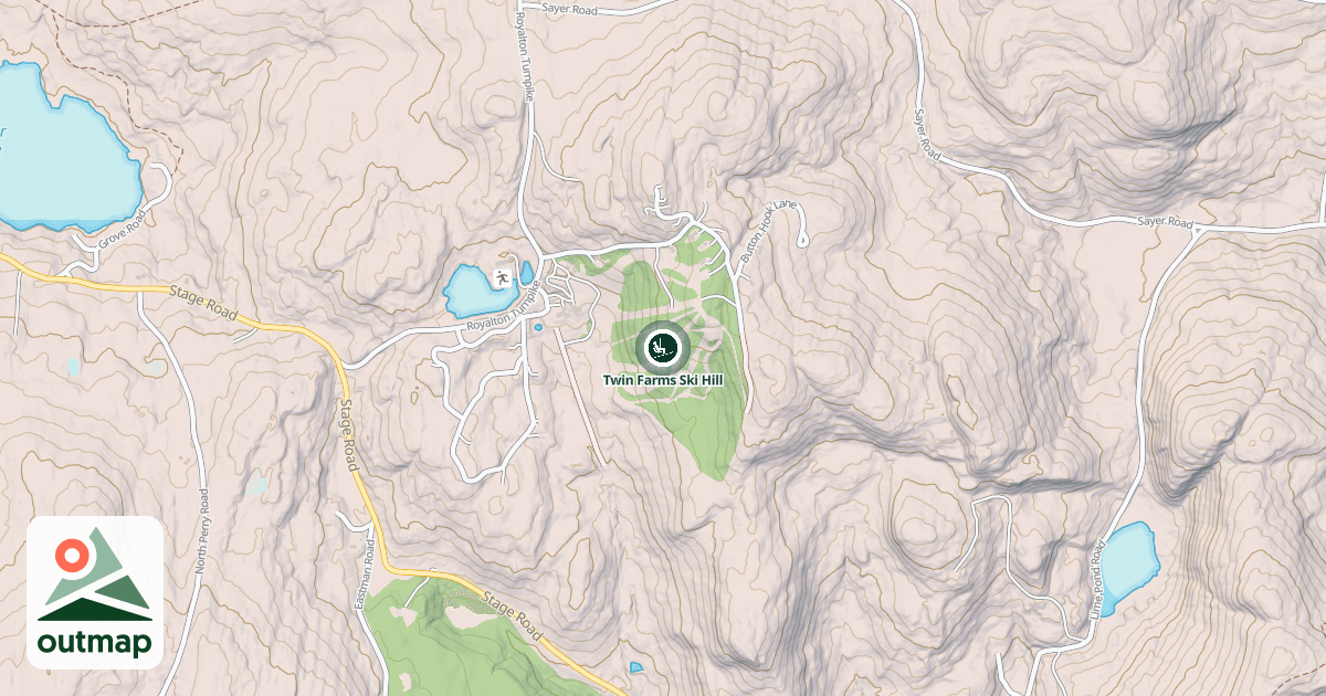 Map of Twin Farms Ski Hill