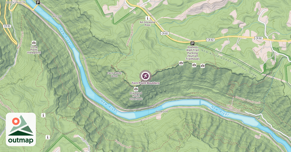 Map of Fern Point Boulders
