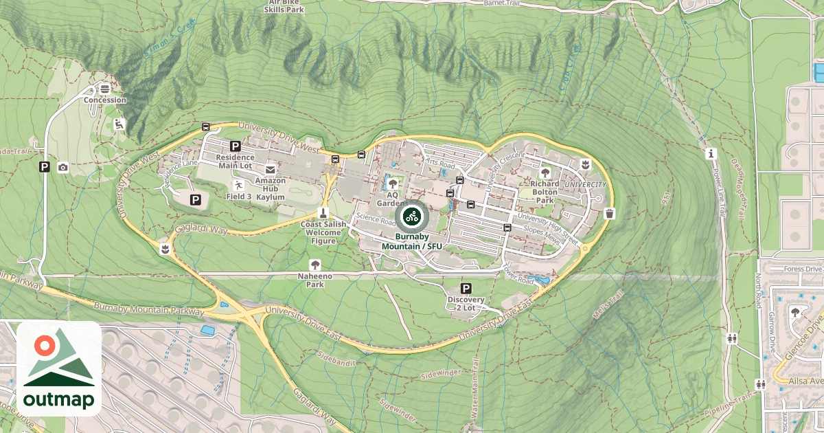 Map of Burnaby Mountain / SFU