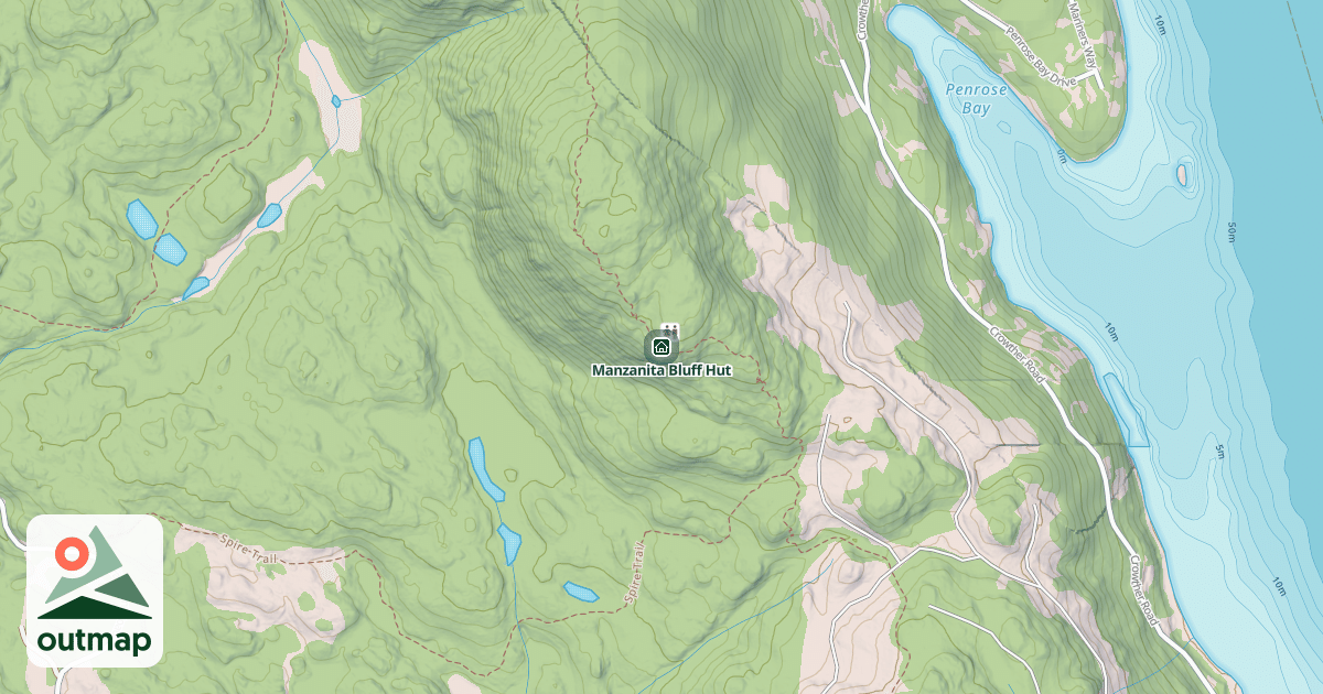 Map of Manzanita Bluff Hut