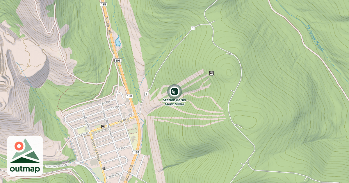 Map of Station de ski Mont Miller