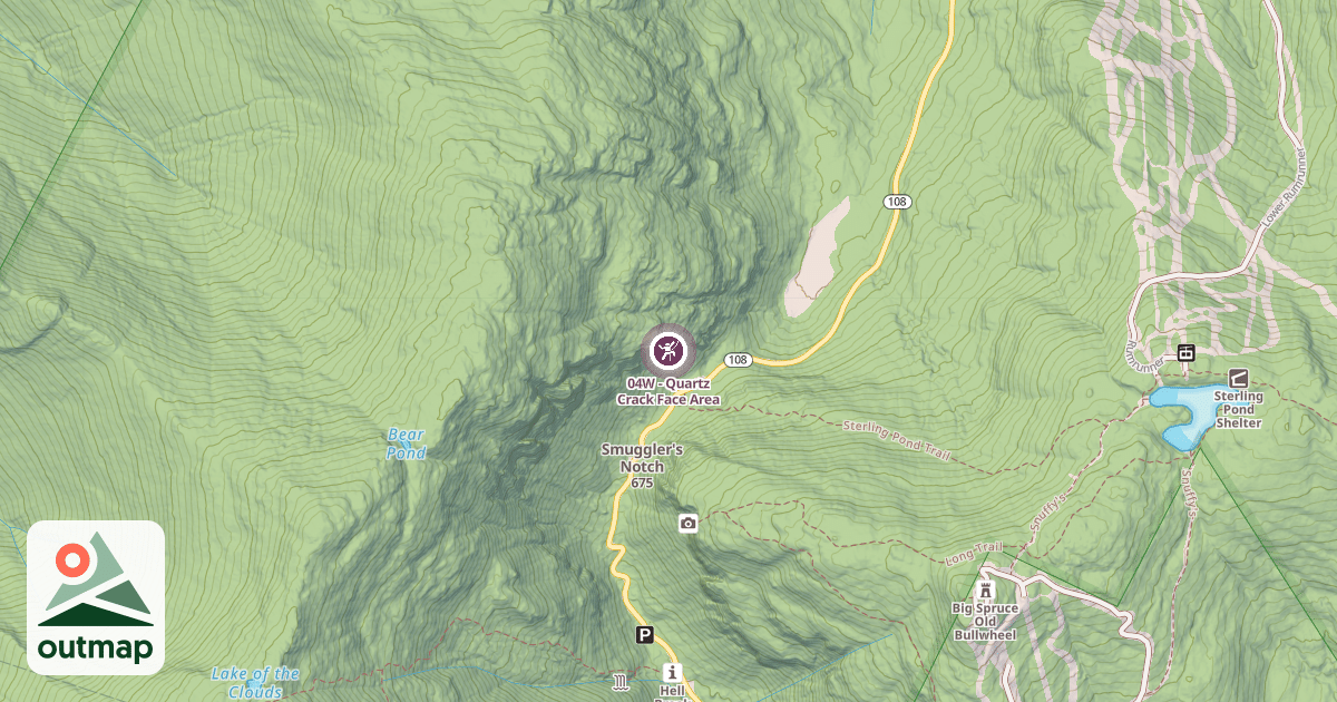 Map of 04W - Quartz Crack Face Area