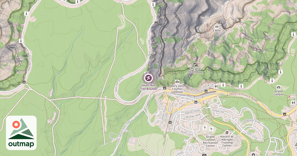 Map of South Rim Trail Boulder