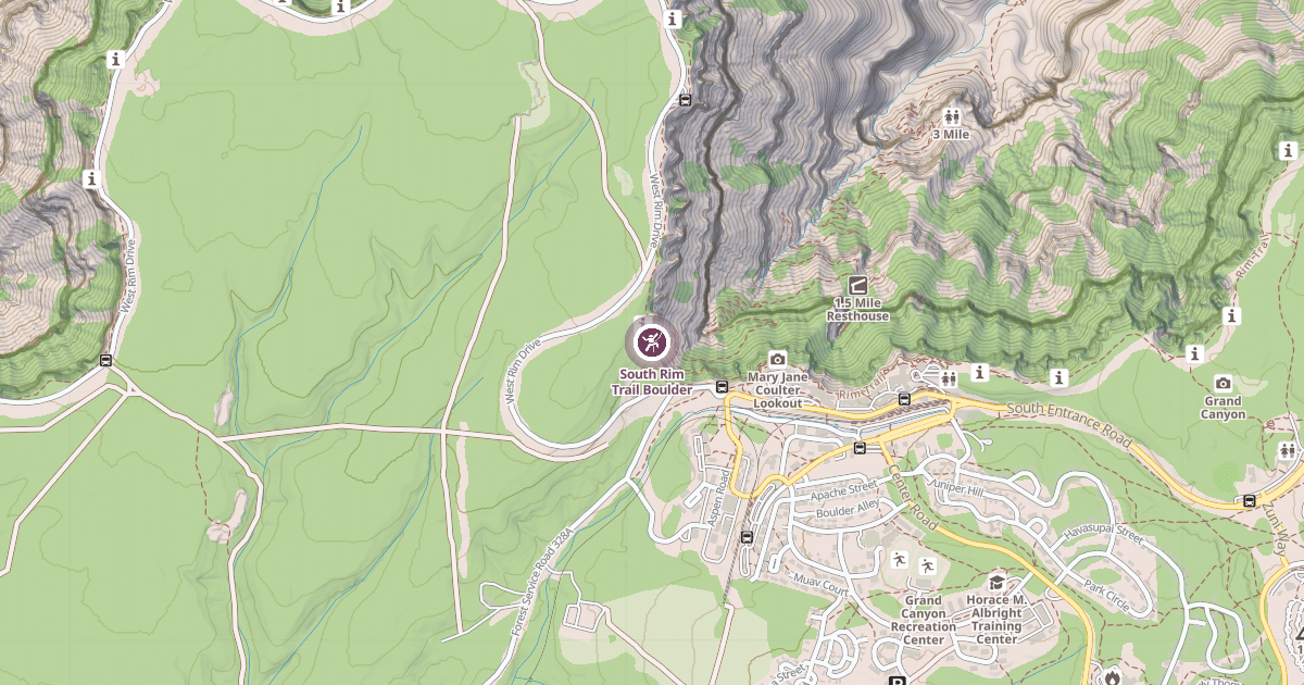 Map preview of South Rim Trail Boulder
