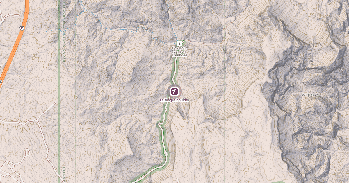 Map preview of La Magra boulder