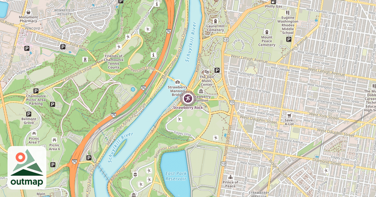 Map of Strawberry Rock