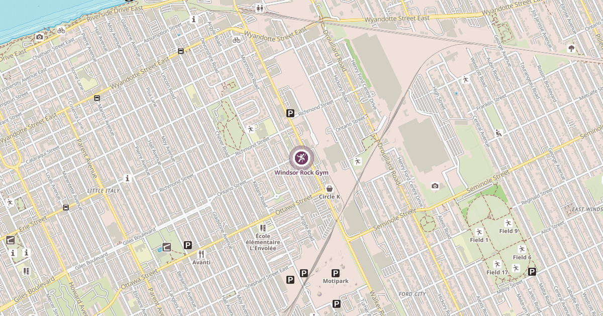 Map preview of Windsor Rock Gym