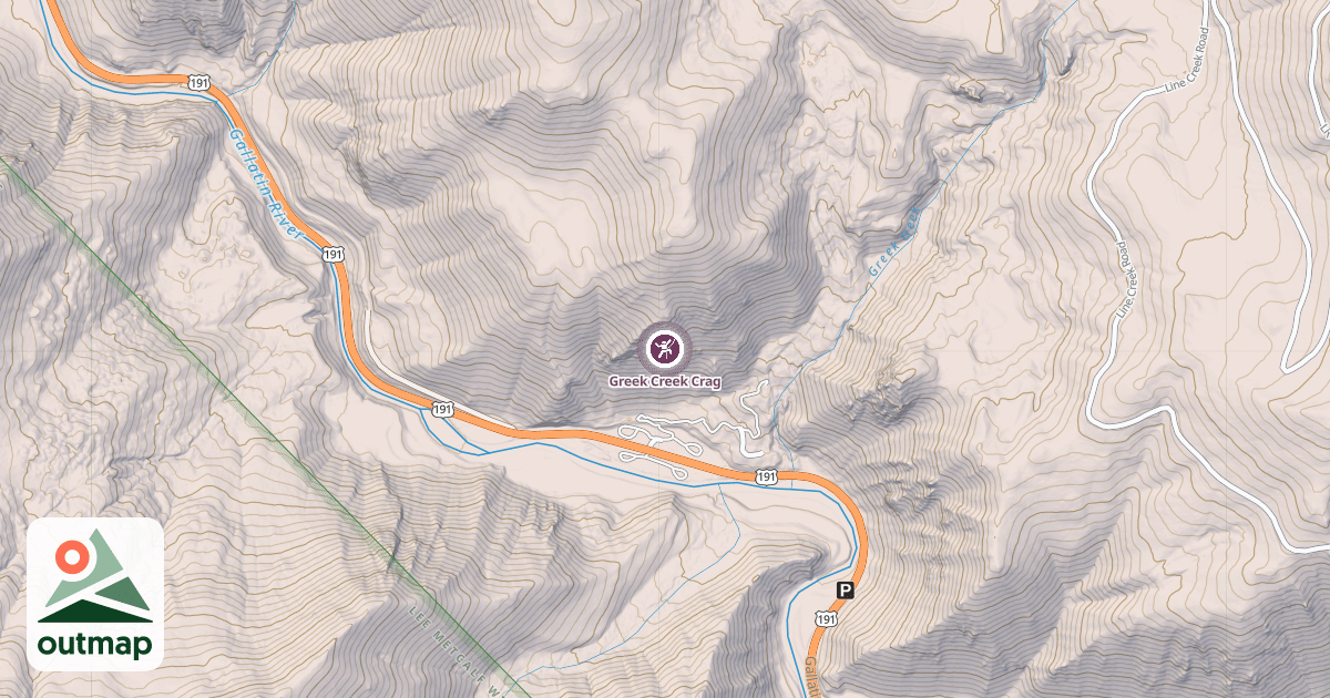 Map of Greek Creek Crag