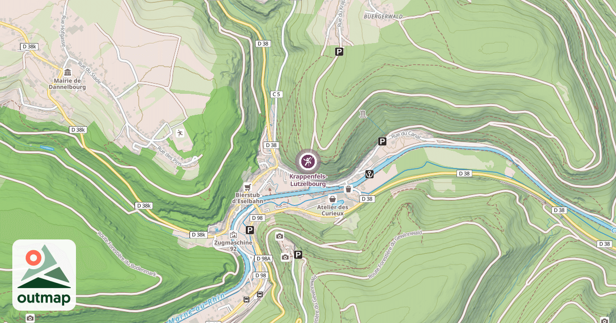 Map of Krappenfels-Lutzelbourg