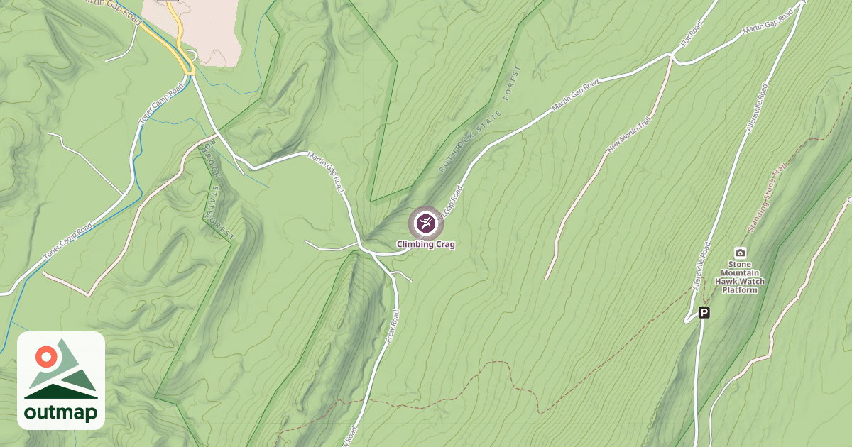 Map of Climbing Crag