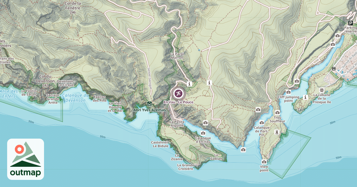 Map of En Vau - Le Pouce
