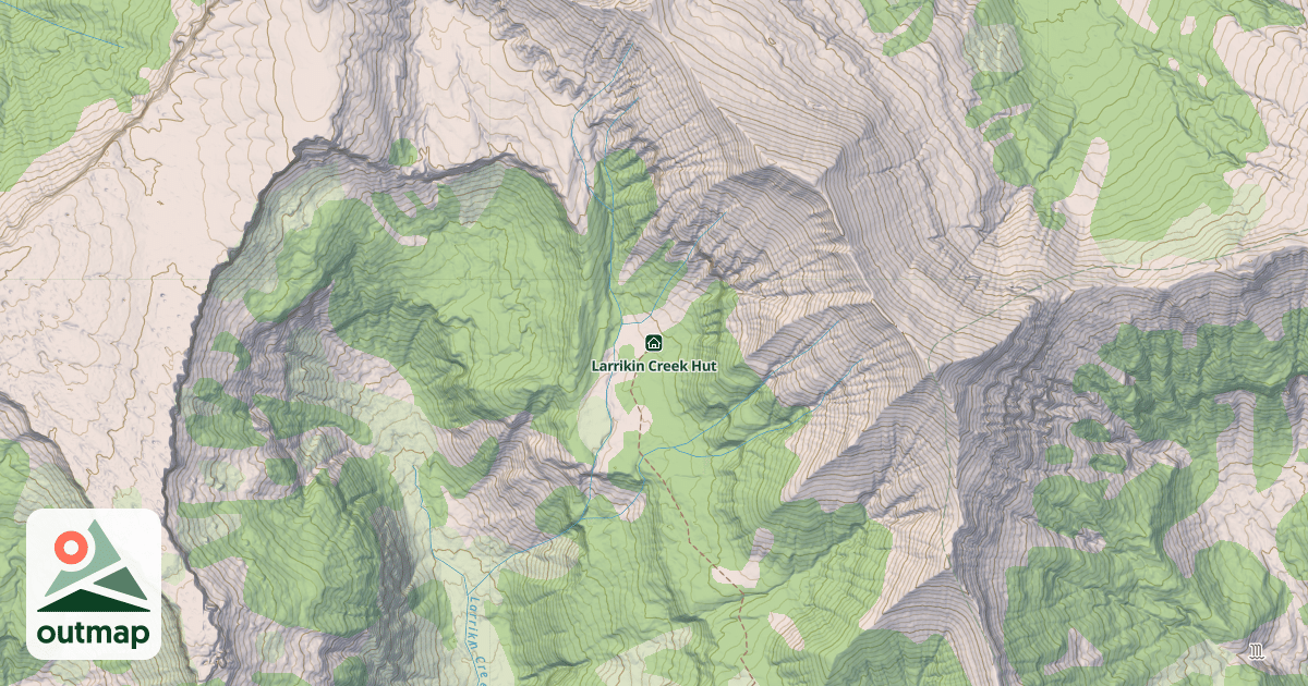 Map of Larrikin Creek Hut