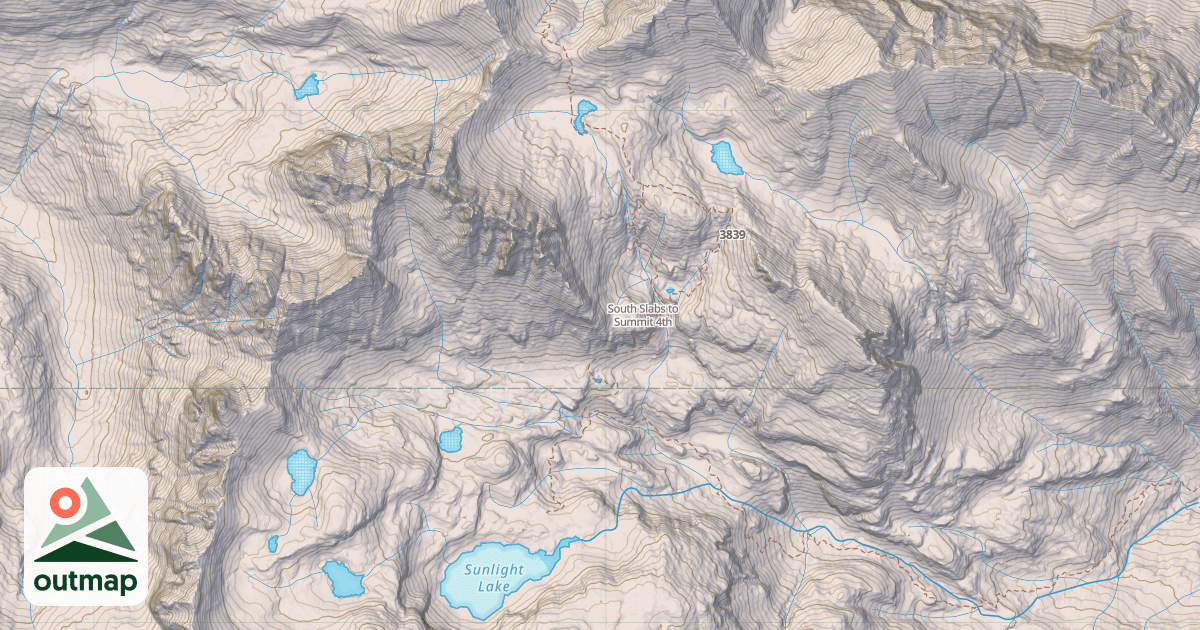 Map of South Slabs to Summit