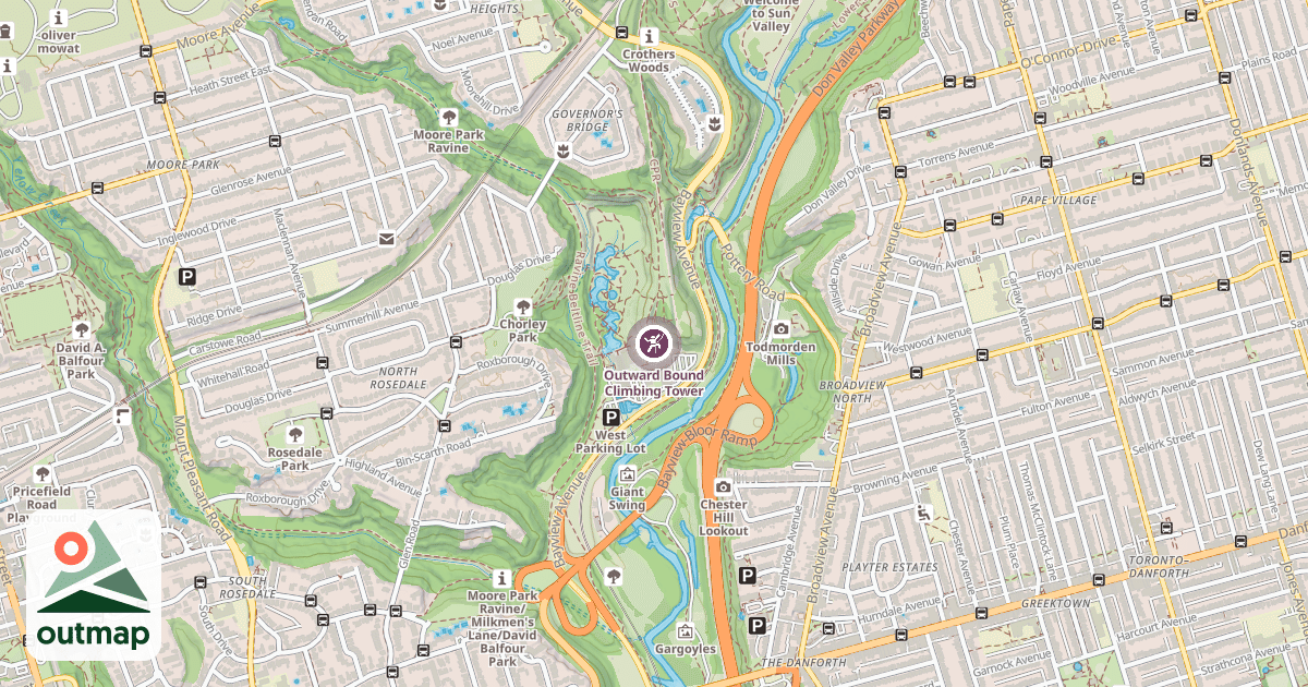 Map of Outward Bound Climbing Tower