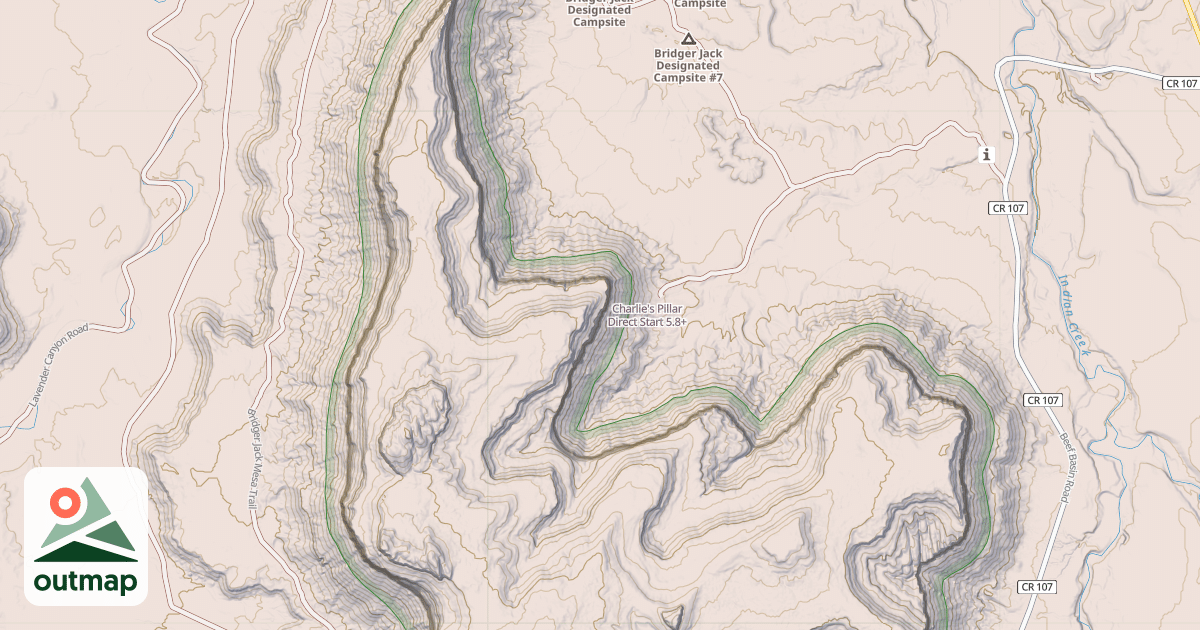 Map of Charlie's Pillar Direct Start