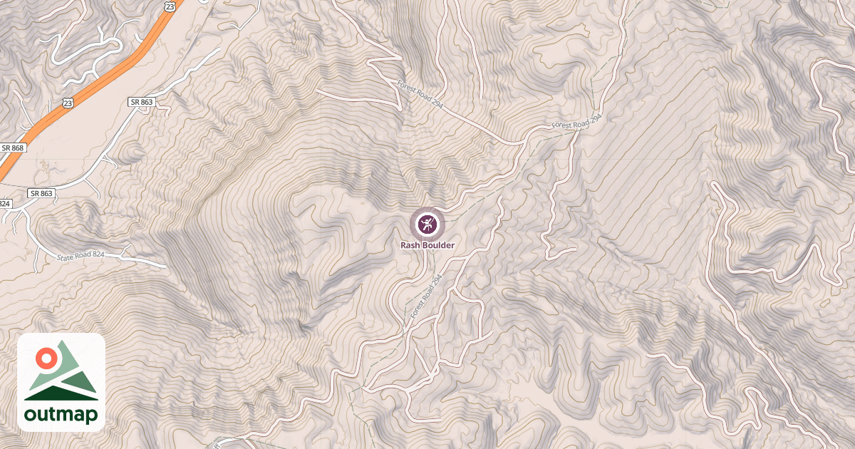 Map of Rash Boulder