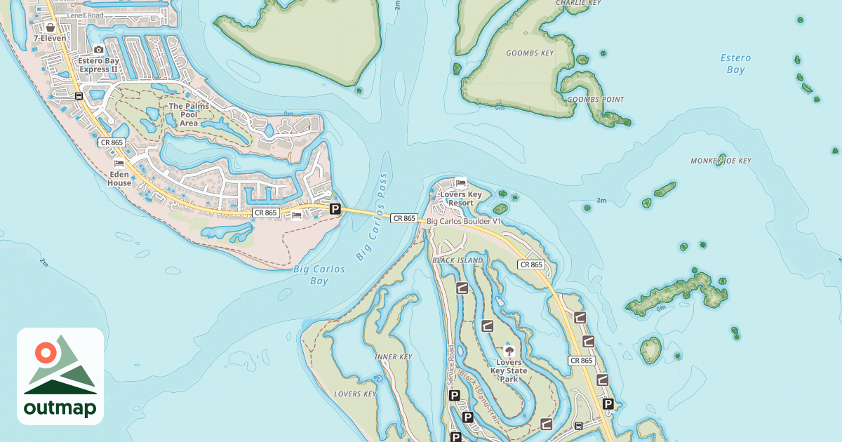 Map of Big Carlos Boulder in Lee